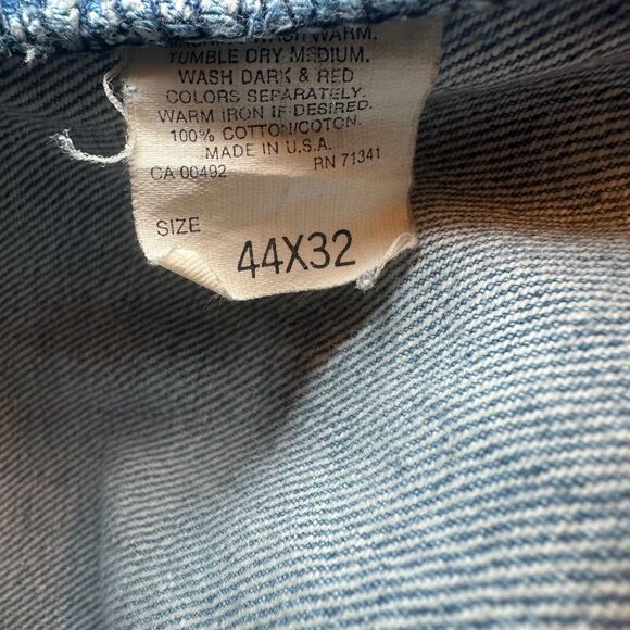 L.L. BEAN Carpenter Blue Jeans Pants Men's 44 x 32 Made in USA Suspender Rivets - Picture 5 of 5